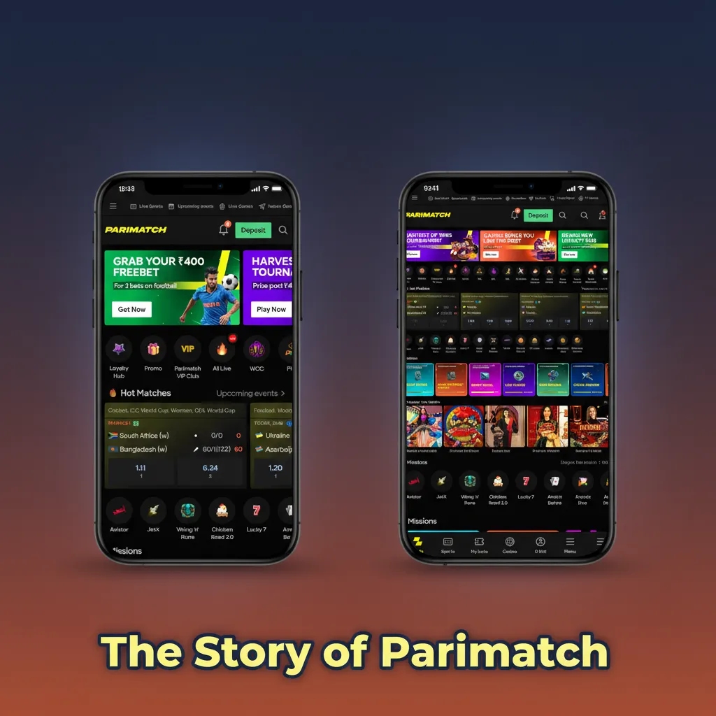 Parimatch story: founded 1994; from local shops to online sports/casino; Curaçao-licensed, Limassol HQ; India app-led focus.