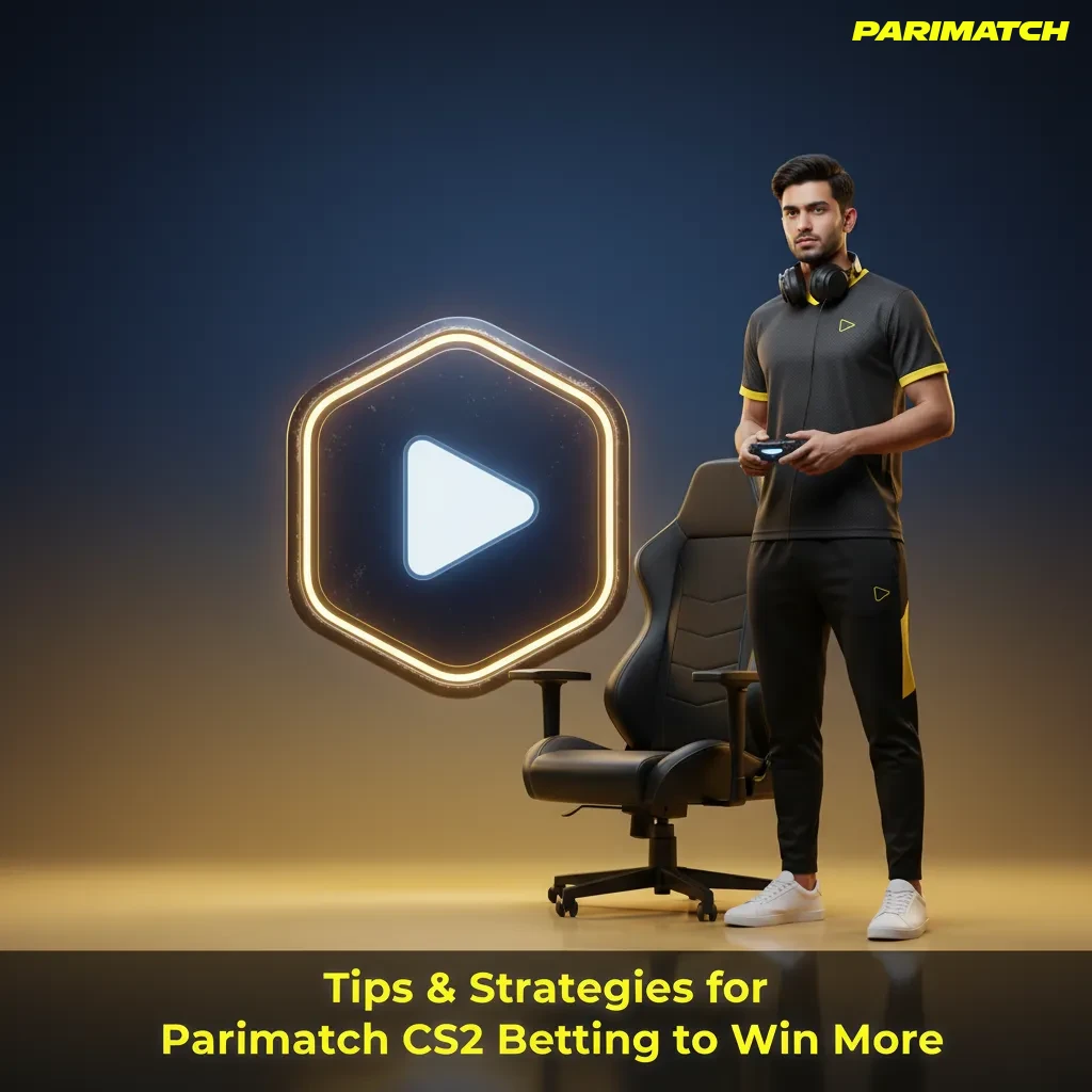 CS2 betting tips infographic for Parimatch: bankroll management, map pool research, roster form, live timing, odds, records.