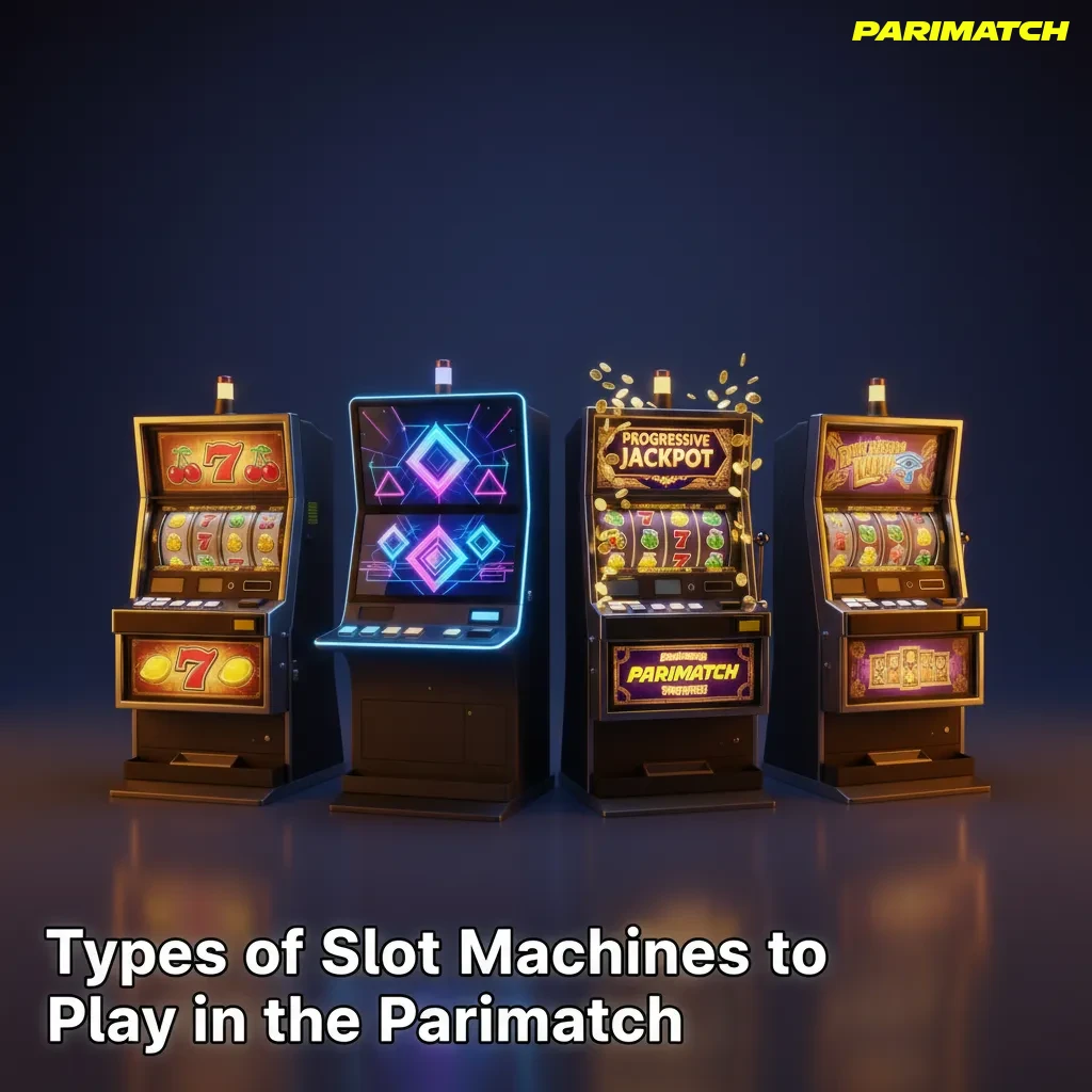 Types of Parimatch slots: classic 3-reel, 5-reel video, Megaways, jackpots, cluster pays, buy feature, Indian-themed.