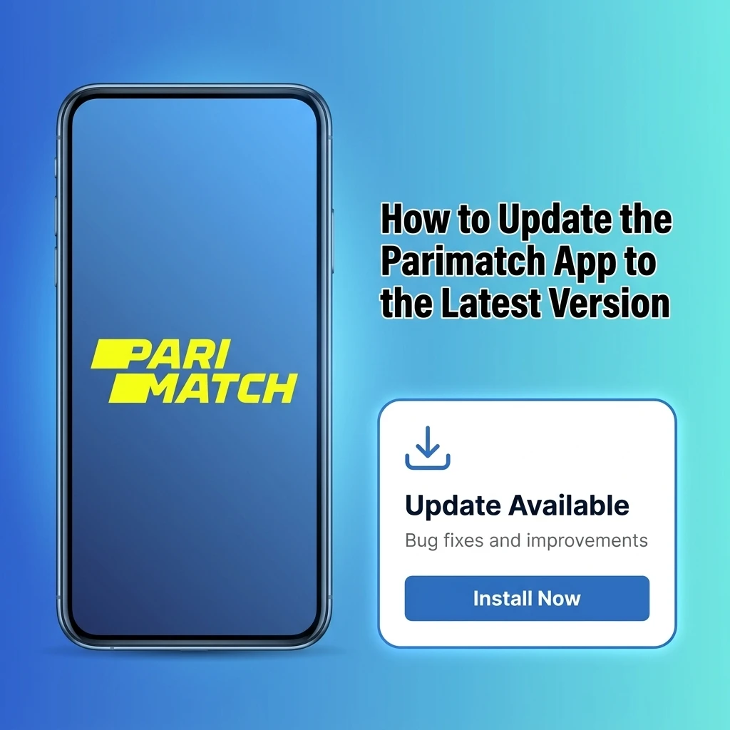 Parimatch app update guide showing Android APK download prompt and iOS PWA auto-update process in Safari