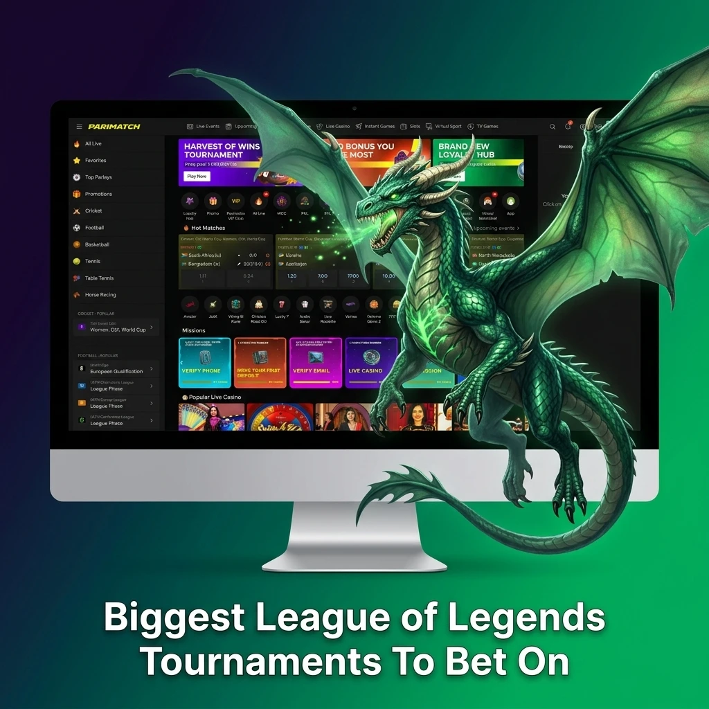 League of Legends major tournaments including Worlds, MSI, LCK, LPL and LEC available for betting on Parimatch