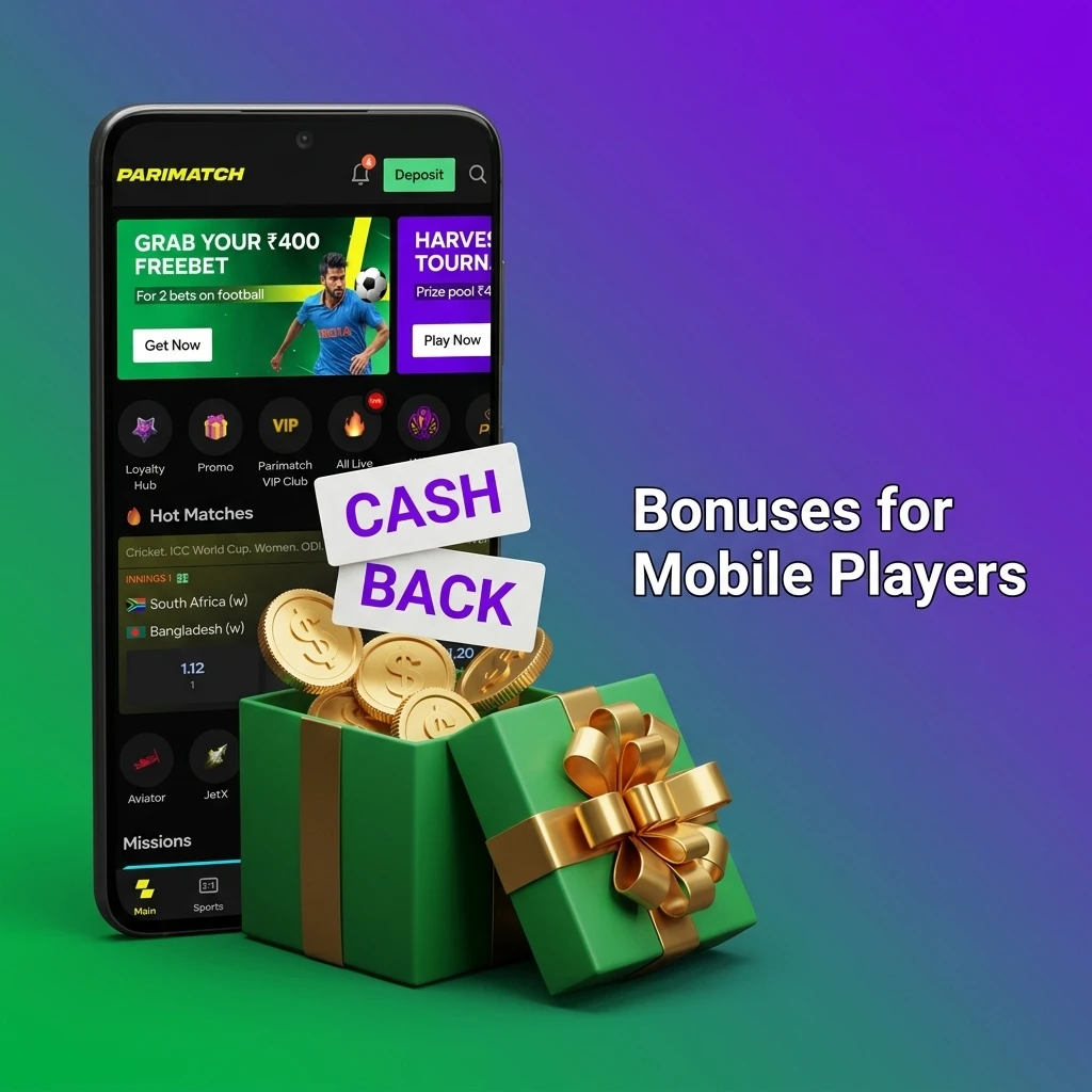 Mobile players in India enjoying bonuses including 150% welcome match up to INR 30,000 and free bet tokens