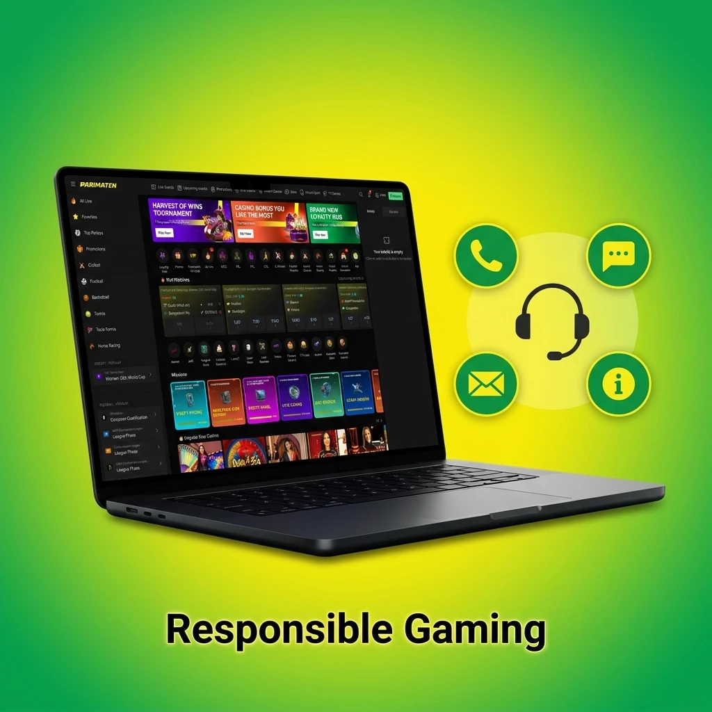 Parimatch responsible gaming tools including deposit limits, self-exclusion, session limits, and support resources for safe play.