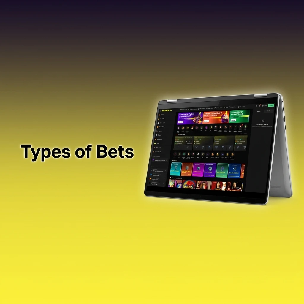 Diagram showing types of bets: single, express accumulator, and system bets with their key differences explained