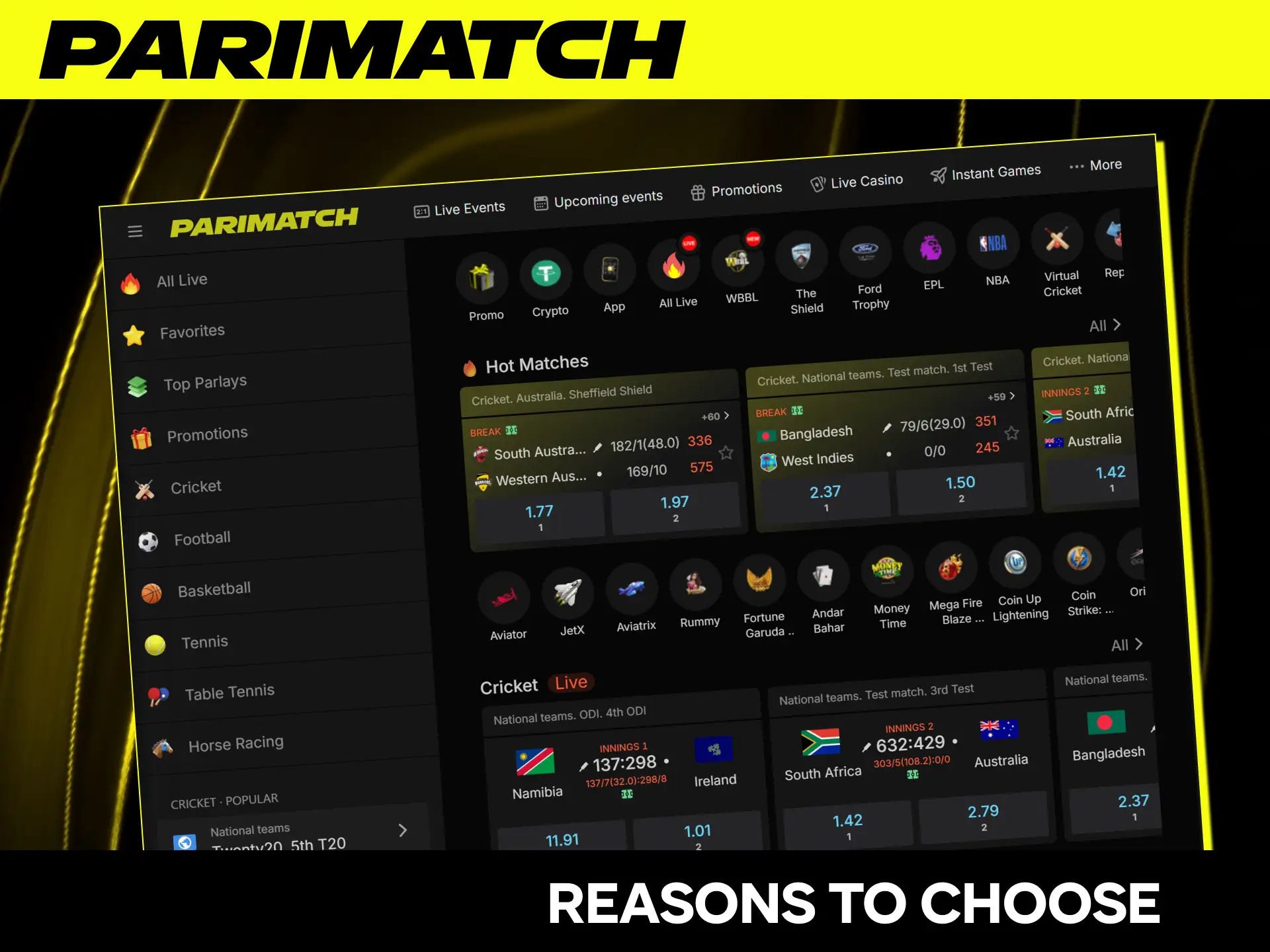 Join Parimatch today to enjoy the best betting benefits and gaming features.